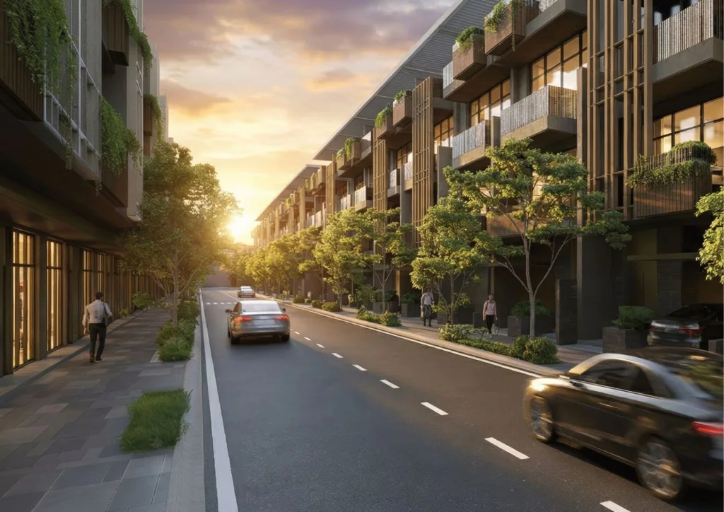 Trục phố nội khu rợp bóng cây
